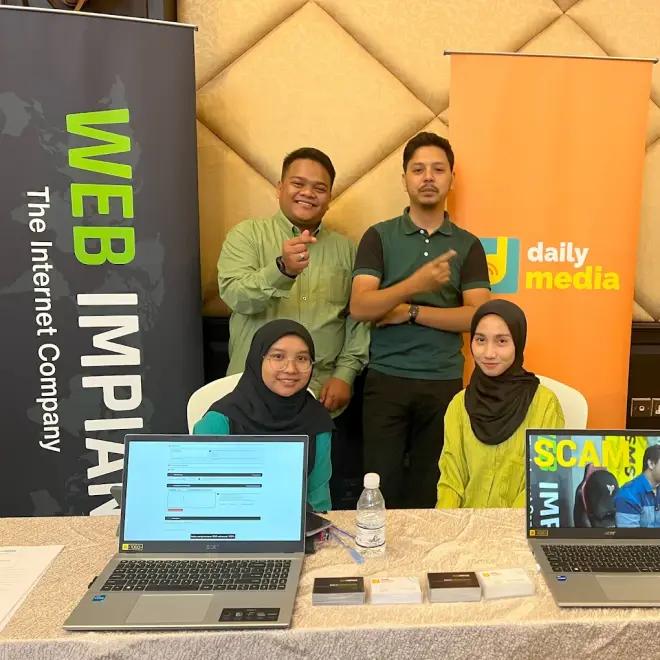 The Web Impian team at a customer event